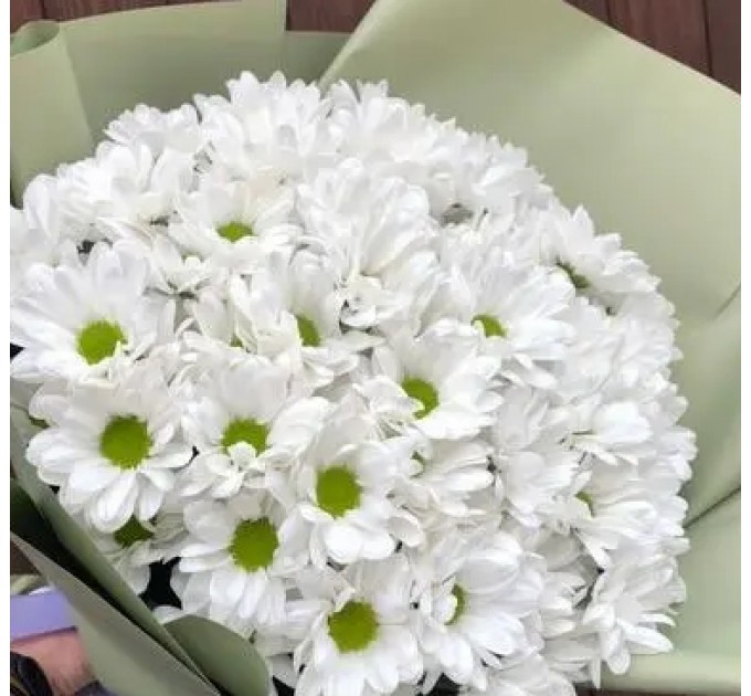 15 білих хризантем