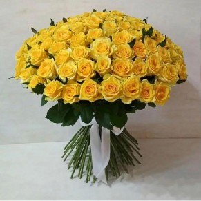 101 жовта троянда Пені Лейн 60 см