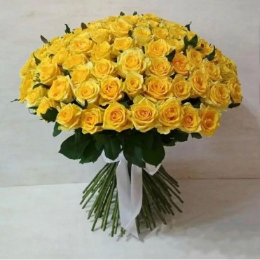 101 жовта троянда Пені Лейн 60 см
