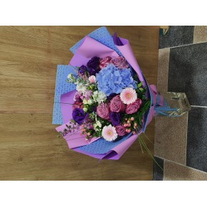 Букет гортензії троянди Гербера еустома Букет гортензії троянди Гербера еустома