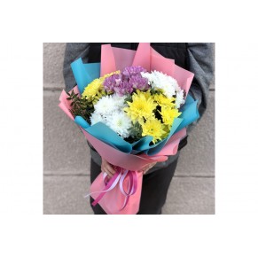 Букет із 5 хризантем мікс