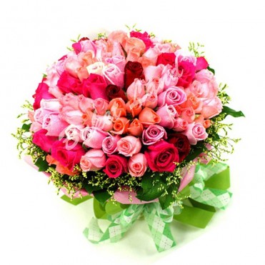 101 роза микс 60 см
