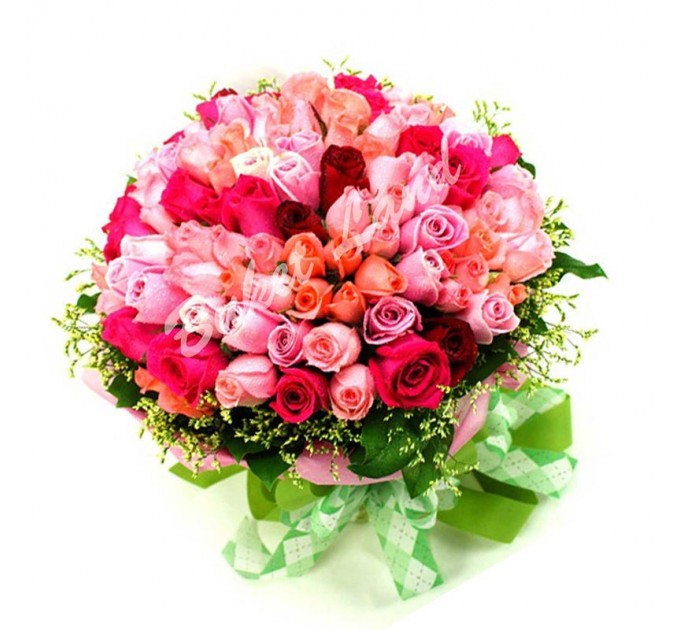 101 роза микс 60 см