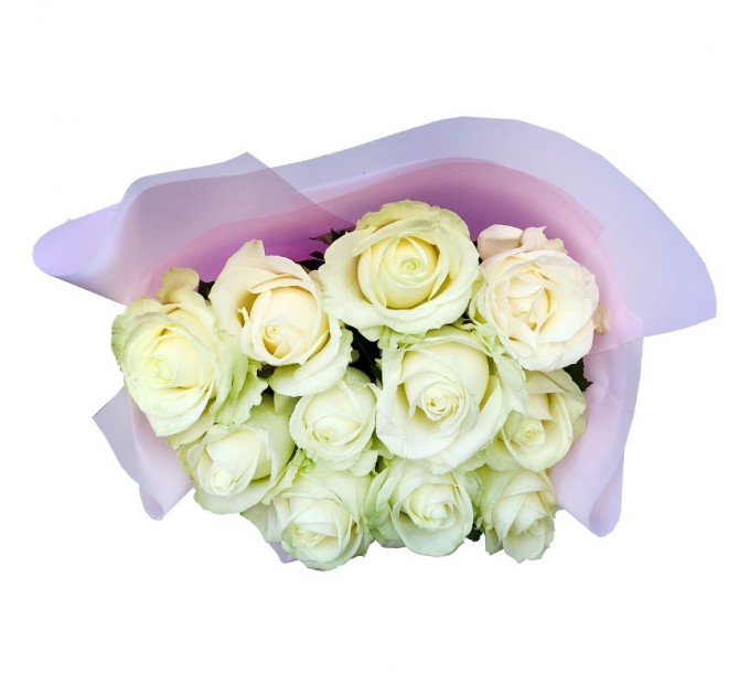 11 белых роз 60 см Аваланч