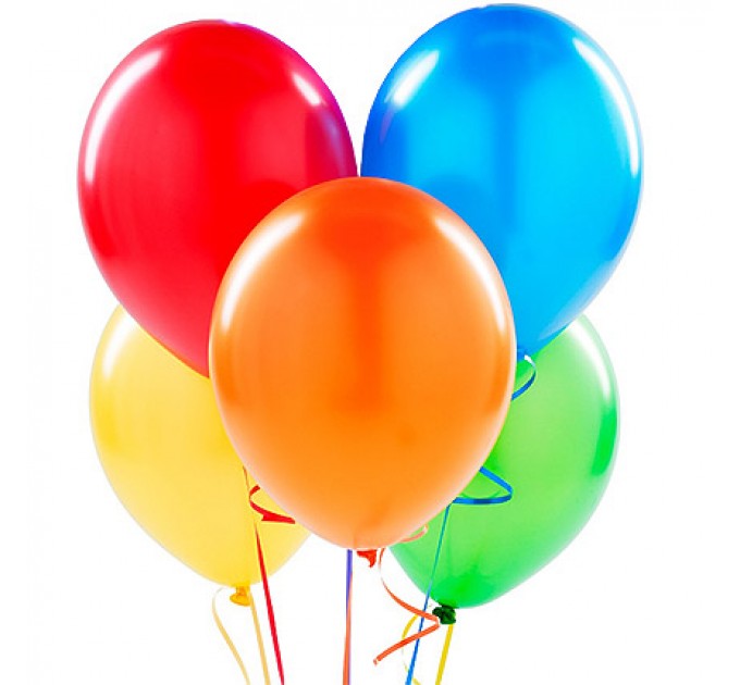 5 різнокольорових гелієвих кульок