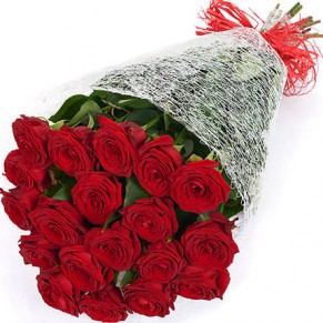 19 алых роз ГранПри 60 см