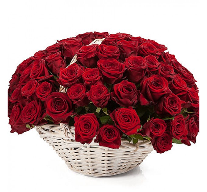 Корзина "101 алая роза"