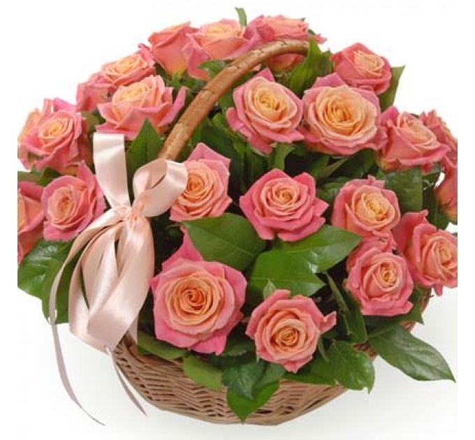 Корзина "25 розовых роз"