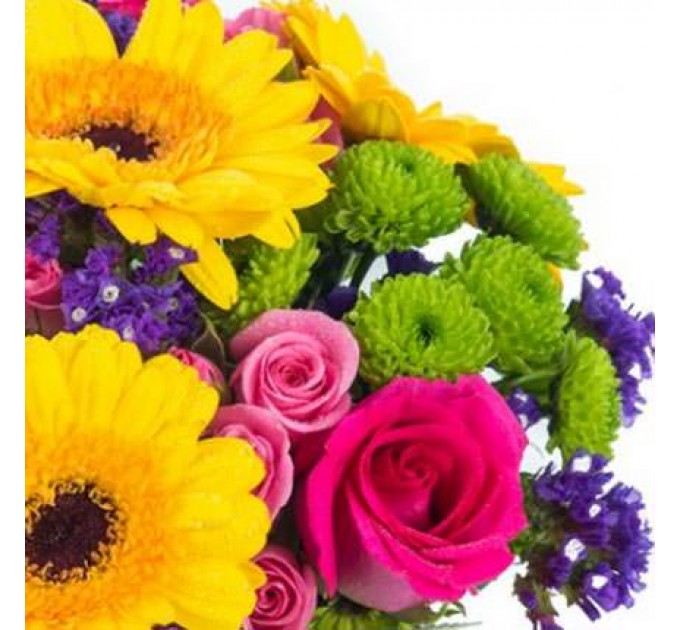Букет в кашпо "Дарю тебе улыбку!"