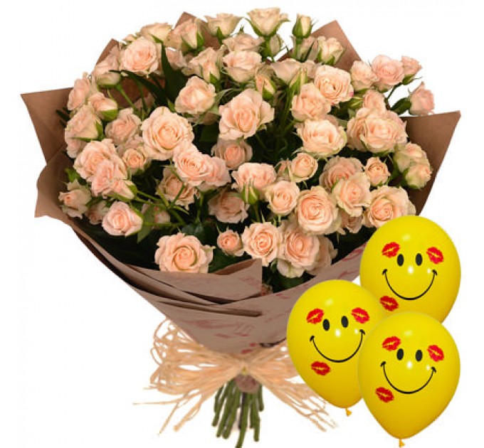 Букет "Прелесть" с воздушными шарами