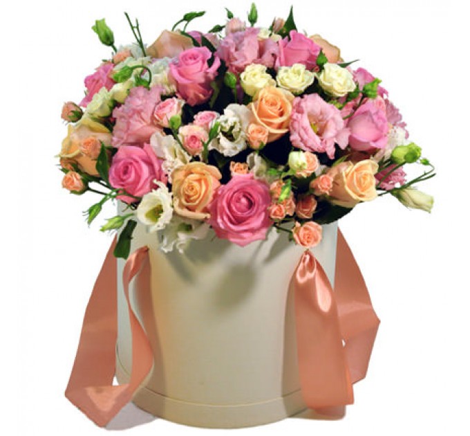 Цветы в коробке "Лучшей девушке!"