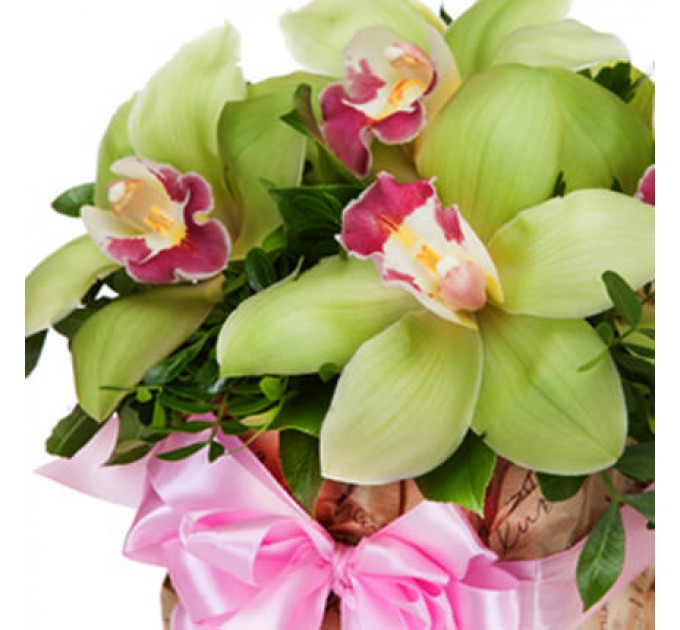 Цветы в коробке "Сказочные орхидеи"