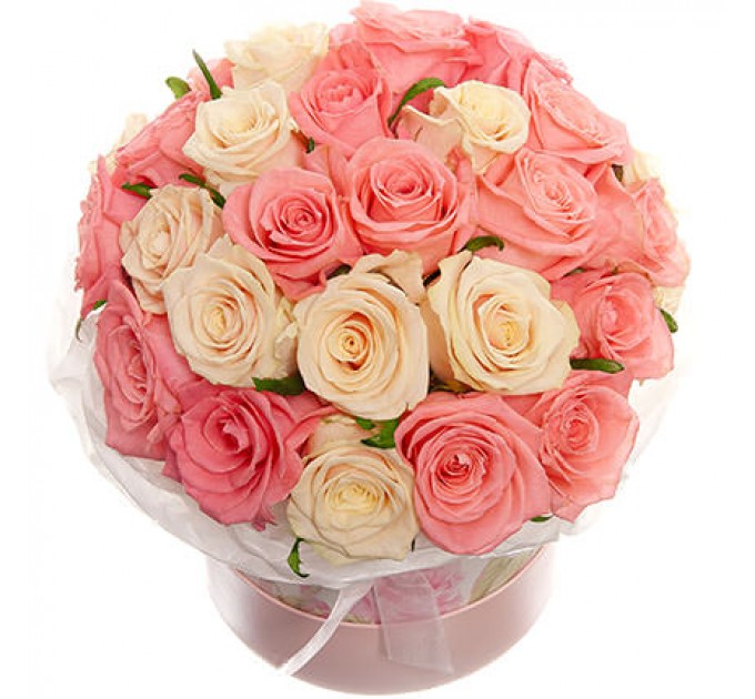 Цветы в коробке "Нежное чувство!"