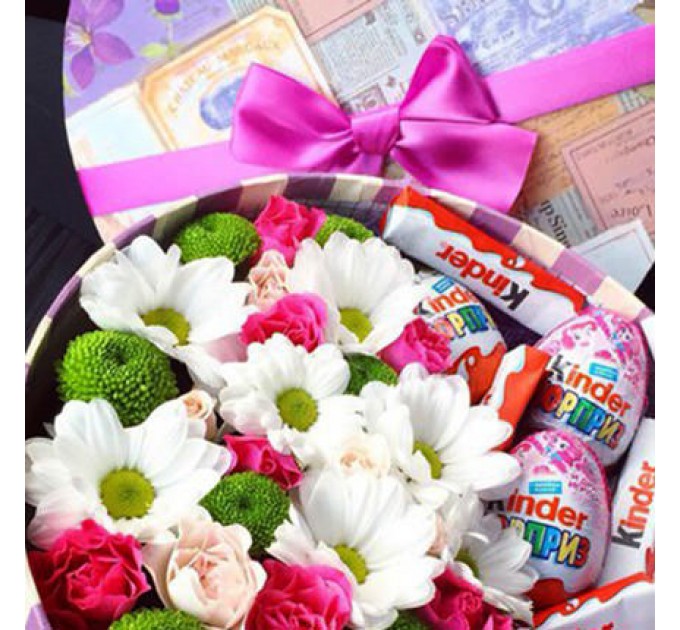 Цветы в коробке "Наслаждение"