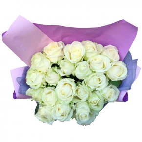 21 белая роза 60 см Аваланч