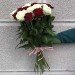21 роза микс «красно-белая» 60 см