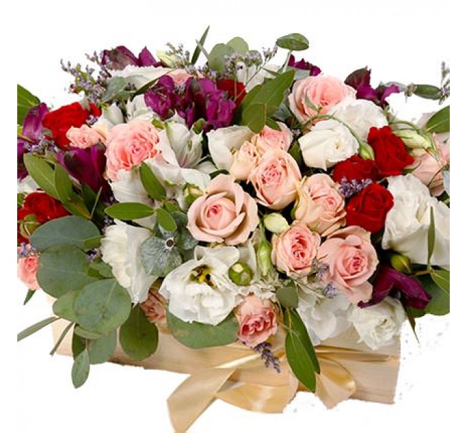 Цветы в коробке "Роскошный стиль"