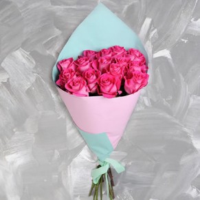 Букет із 15 рожевих троянд Еквадор 90-100 см Букет із 15 рожевих троянд Еквадор 90-100 см
