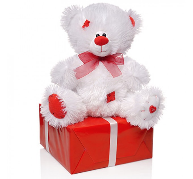 Мишка белый (в латках)