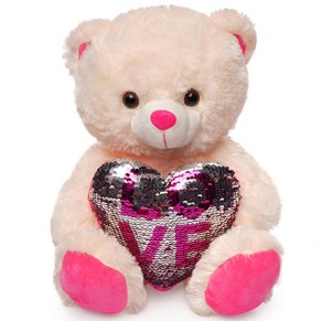 Ведмедик (серце в паєтках)