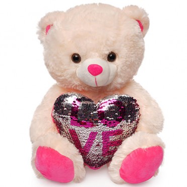 Мишка (сердце в пайетках)