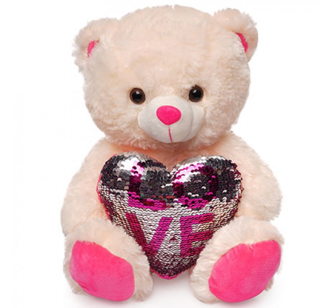 Мишка (сердце в пайетках)