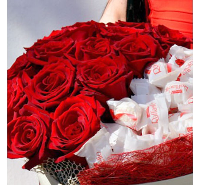 Цветы в коробке "Сладкое сердце"