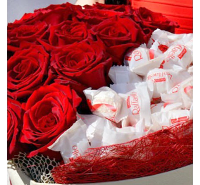 Цветы в коробке "Сладкое сердце"