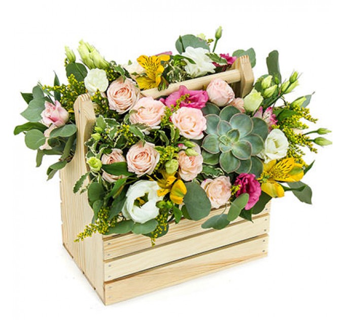 Композиция в кашпо "Летняя свежесть"