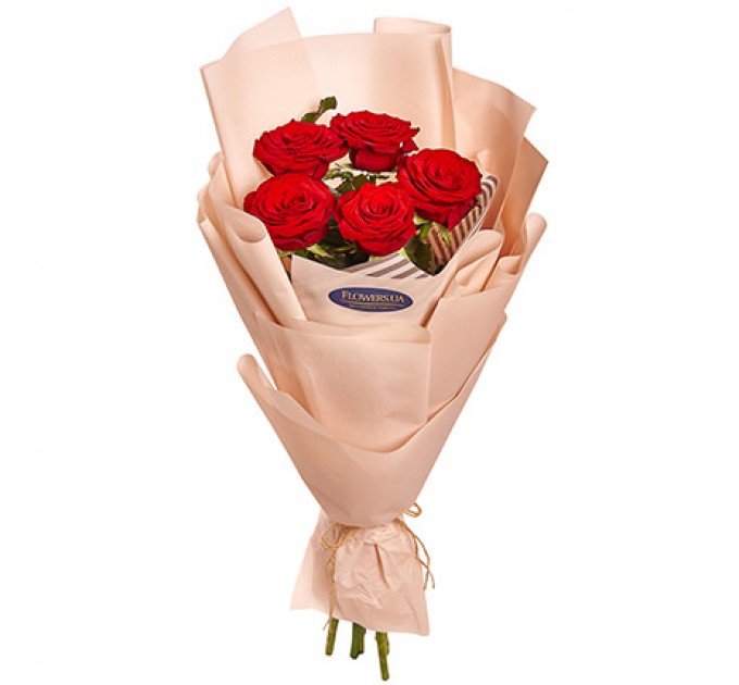Букет в упаковке "5 красных роз"