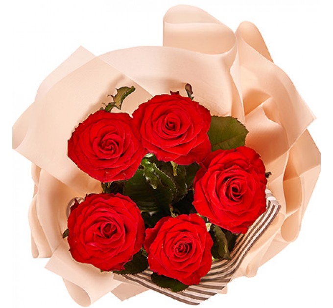 Букет в упаковке "5 красных роз"