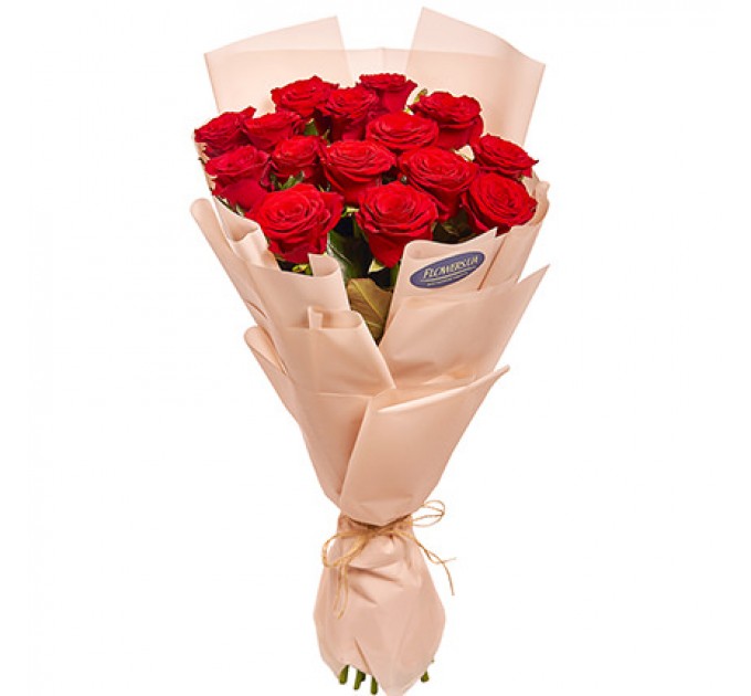 Букет в упаковке"15 красных роз"