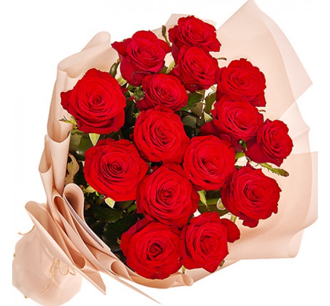 Букет в упаковке"15 красных роз"