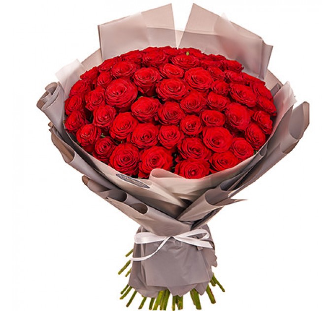 Букет в упаковке "51 красная роза"