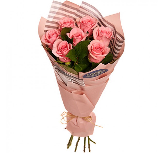 Букет "7 розовых роз!"
