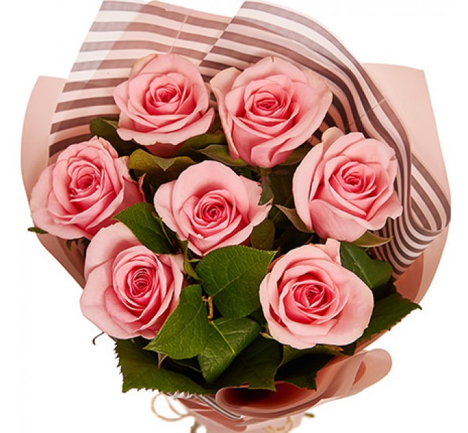 Букет "7 розовых роз!"