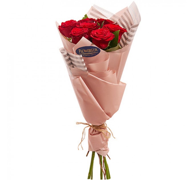 Унікальний Букет з 7 Троянд на 60 см - Порадуйте Себе та Своїх Близьких З Цим Гарним Подарунком!