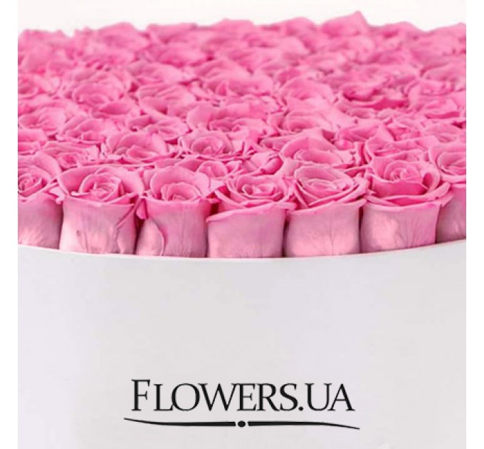 Цветы в коробке "101 розовая роза"