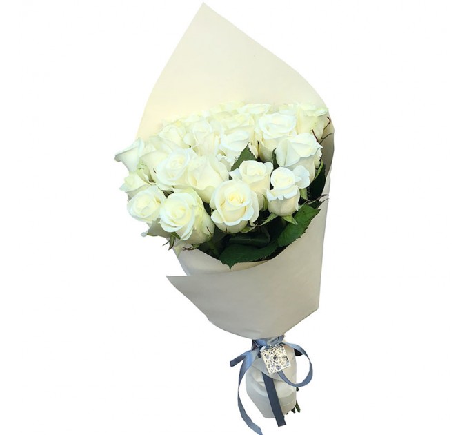 25 білих троянд 50 см Білуга