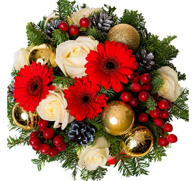 Композиція в коробці "Зимові квіти"