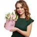 Цветы в коробке "25 белых и розовых тюльпанов"