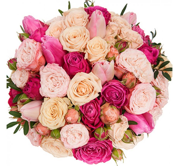 Цветы в коробке "Сладкая зефирка!"