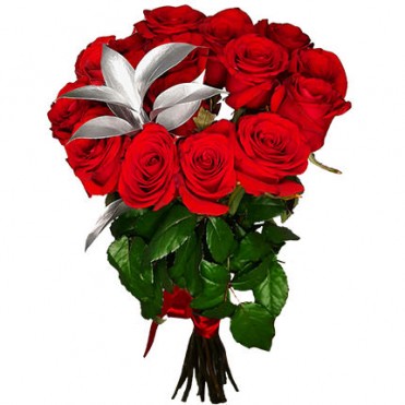 Серебряная коллекция "15 красных роз"