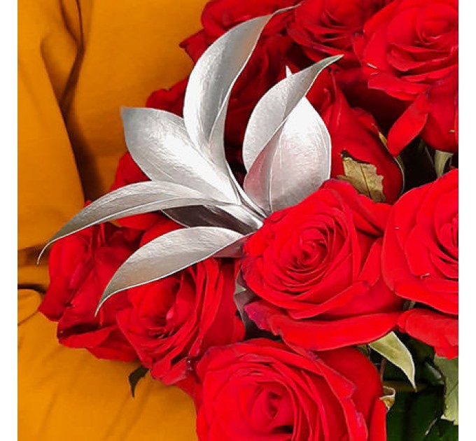 Серебряная коллекция "15 красных роз"