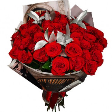 Серебряная коллекция "51 красная роза"