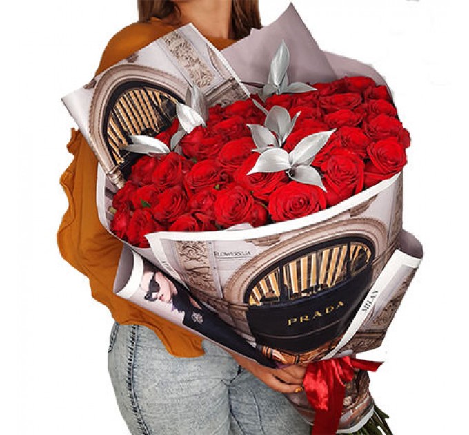 Серебряная коллекция "51 красная роза"