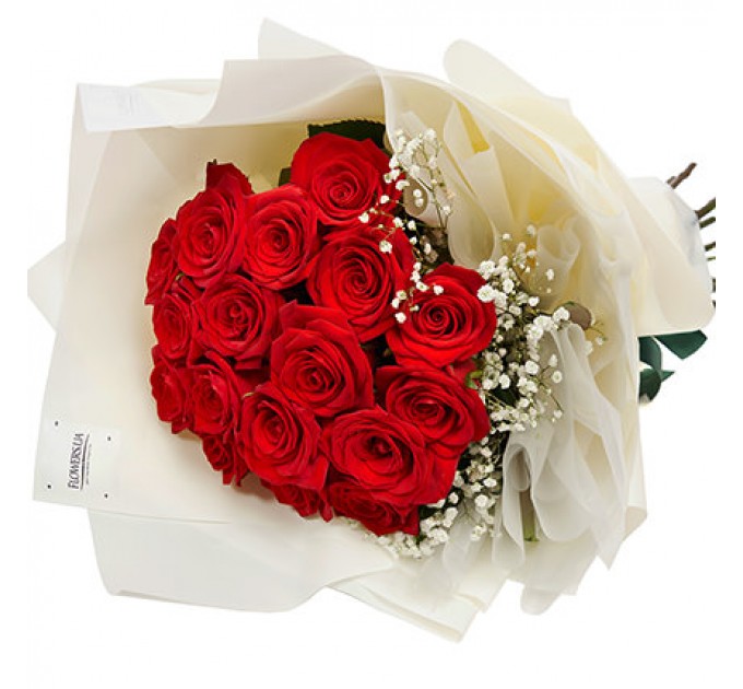 Букет "17 червоних троянд" 60 см