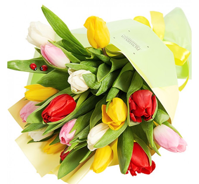 Букет "17 разноцветных тюльпанов"