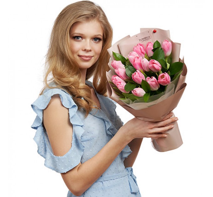 Букет "15 розовых тюльпанов"