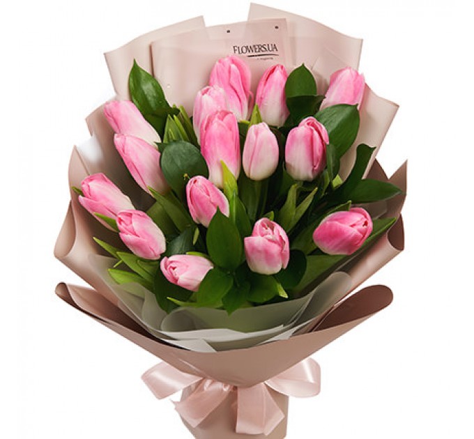 Букет "15 розовых тюльпанов"